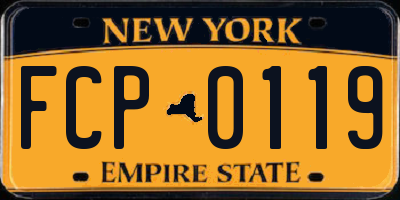 NY license plate FCP0119
