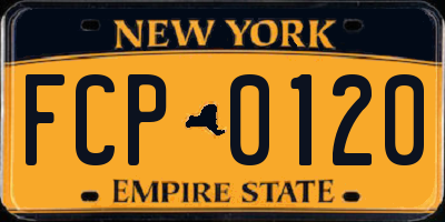 NY license plate FCP0120