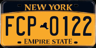 NY license plate FCP0122