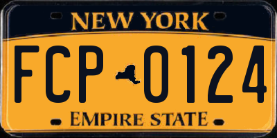 NY license plate FCP0124