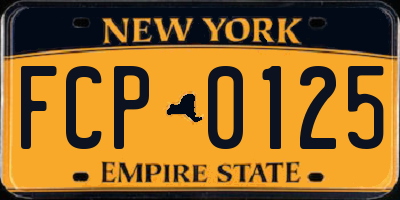 NY license plate FCP0125