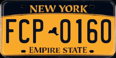 NY license plate FCP0160