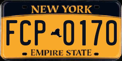 NY license plate FCP0170