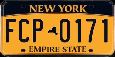 NY license plate FCP0171