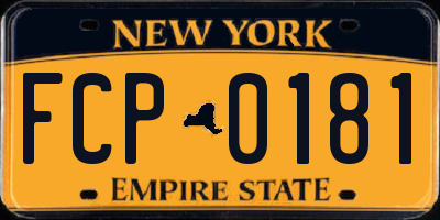 NY license plate FCP0181