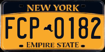NY license plate FCP0182