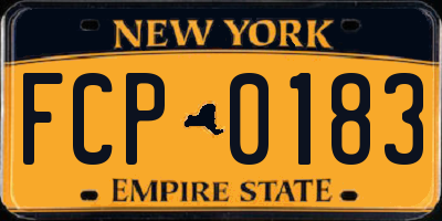 NY license plate FCP0183
