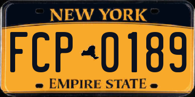 NY license plate FCP0189