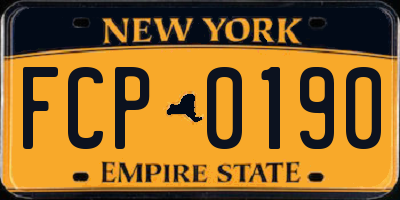 NY license plate FCP0190