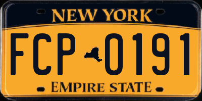 NY license plate FCP0191
