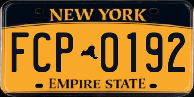NY license plate FCP0192