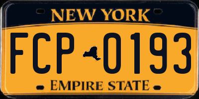 NY license plate FCP0193
