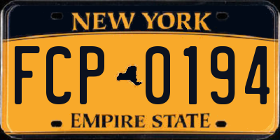 NY license plate FCP0194