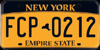 NY license plate FCP0212