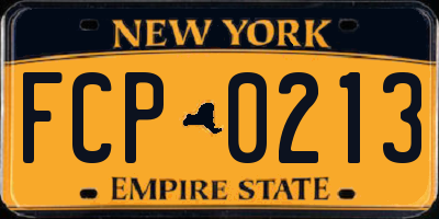 NY license plate FCP0213