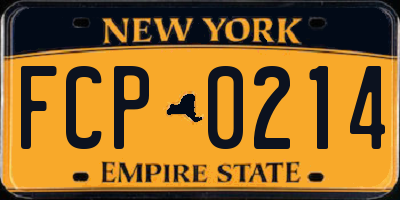 NY license plate FCP0214