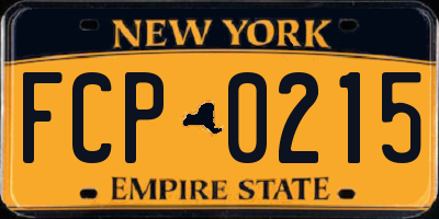 NY license plate FCP0215