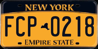 NY license plate FCP0218