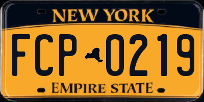 NY license plate FCP0219