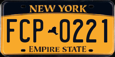 NY license plate FCP0221