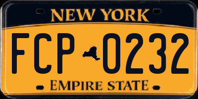 NY license plate FCP0232