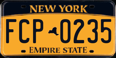 NY license plate FCP0235