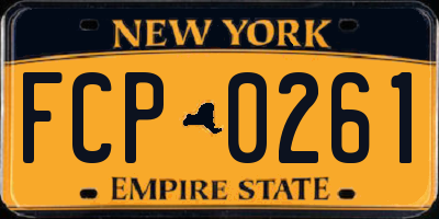NY license plate FCP0261