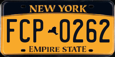 NY license plate FCP0262