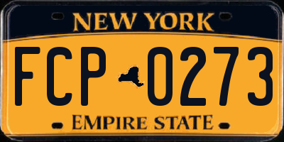 NY license plate FCP0273