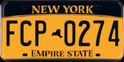 NY license plate FCP0274