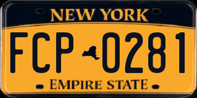 NY license plate FCP0281