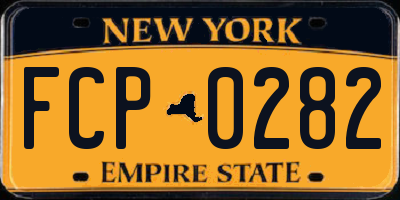 NY license plate FCP0282