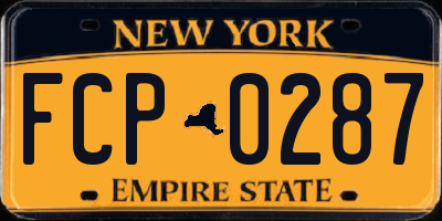 NY license plate FCP0287