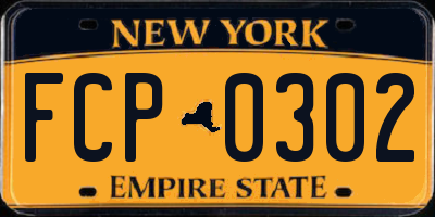 NY license plate FCP0302