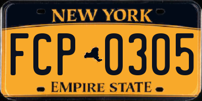 NY license plate FCP0305