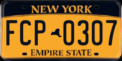 NY license plate FCP0307