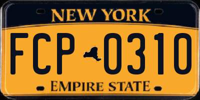 NY license plate FCP0310