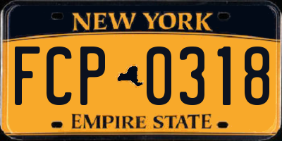NY license plate FCP0318