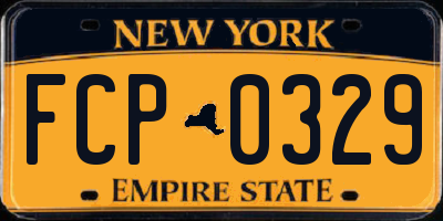 NY license plate FCP0329