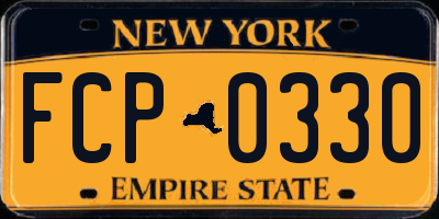 NY license plate FCP0330