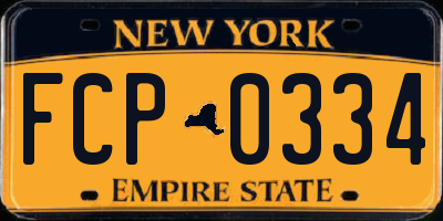 NY license plate FCP0334
