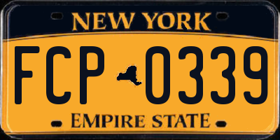 NY license plate FCP0339