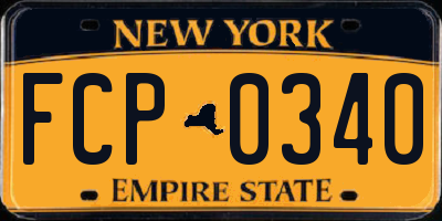 NY license plate FCP0340