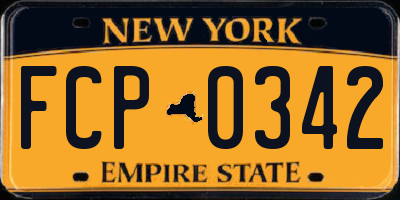 NY license plate FCP0342