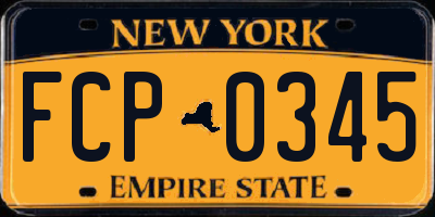 NY license plate FCP0345