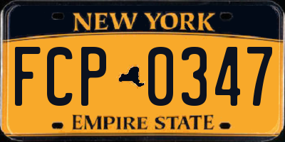NY license plate FCP0347