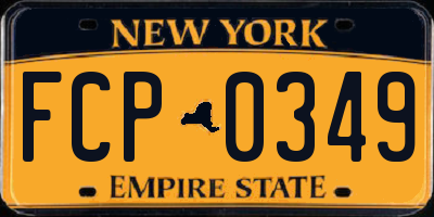 NY license plate FCP0349