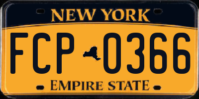 NY license plate FCP0366