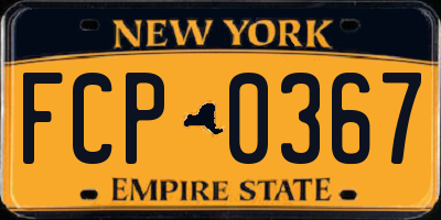 NY license plate FCP0367