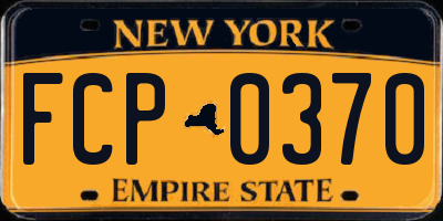 NY license plate FCP0370